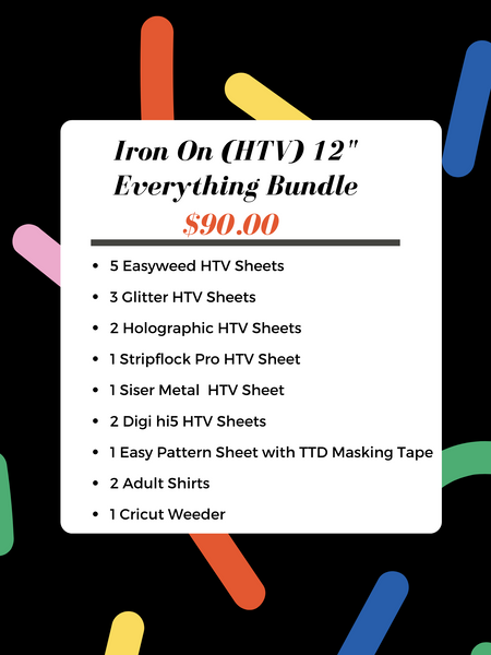 Iron On (HTV) 12"  Everything Bundle