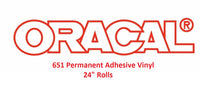 Oracal 651 Permanent adhesive vinyl 24" Rolls